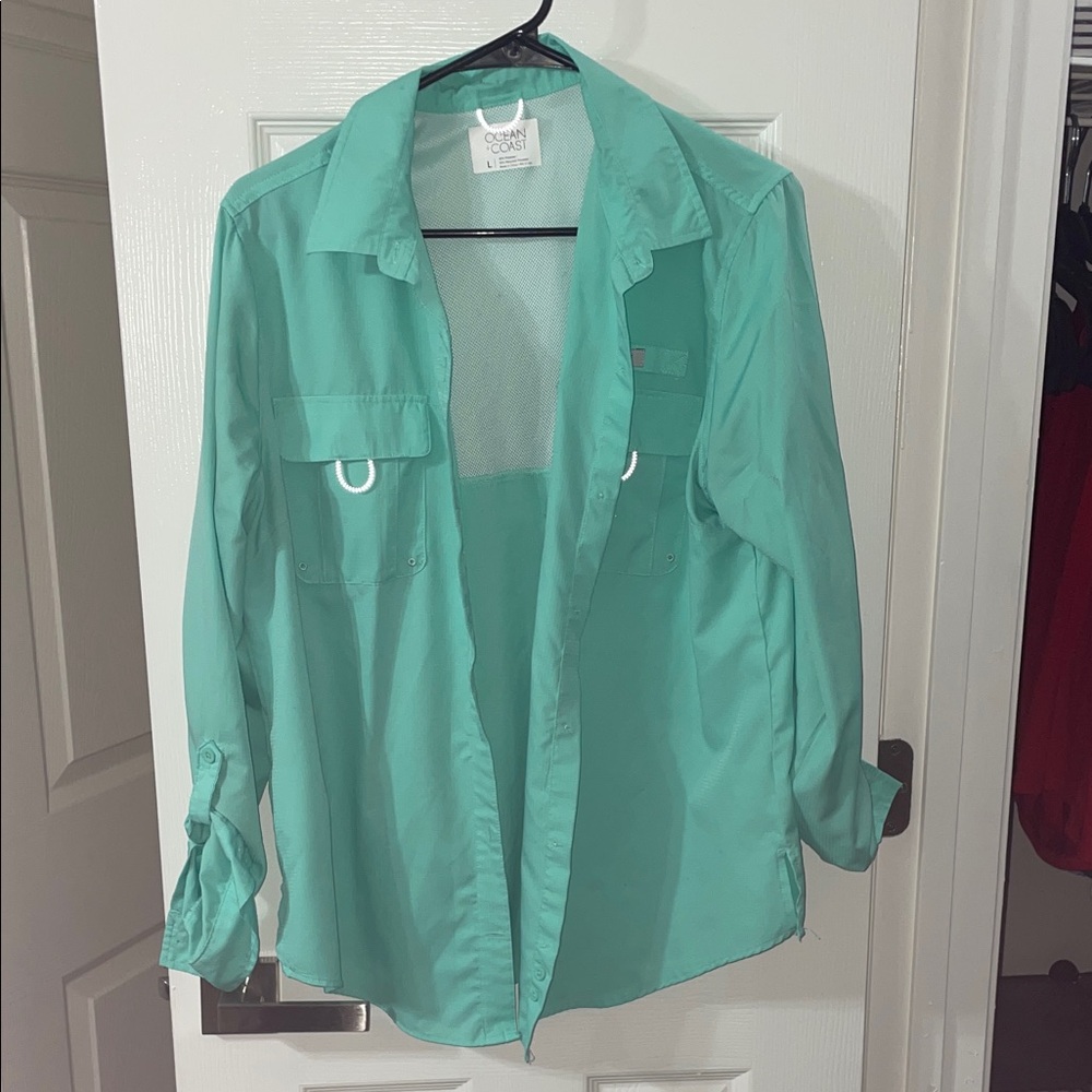 Ocean & Coast Women's Green Button-Up Top